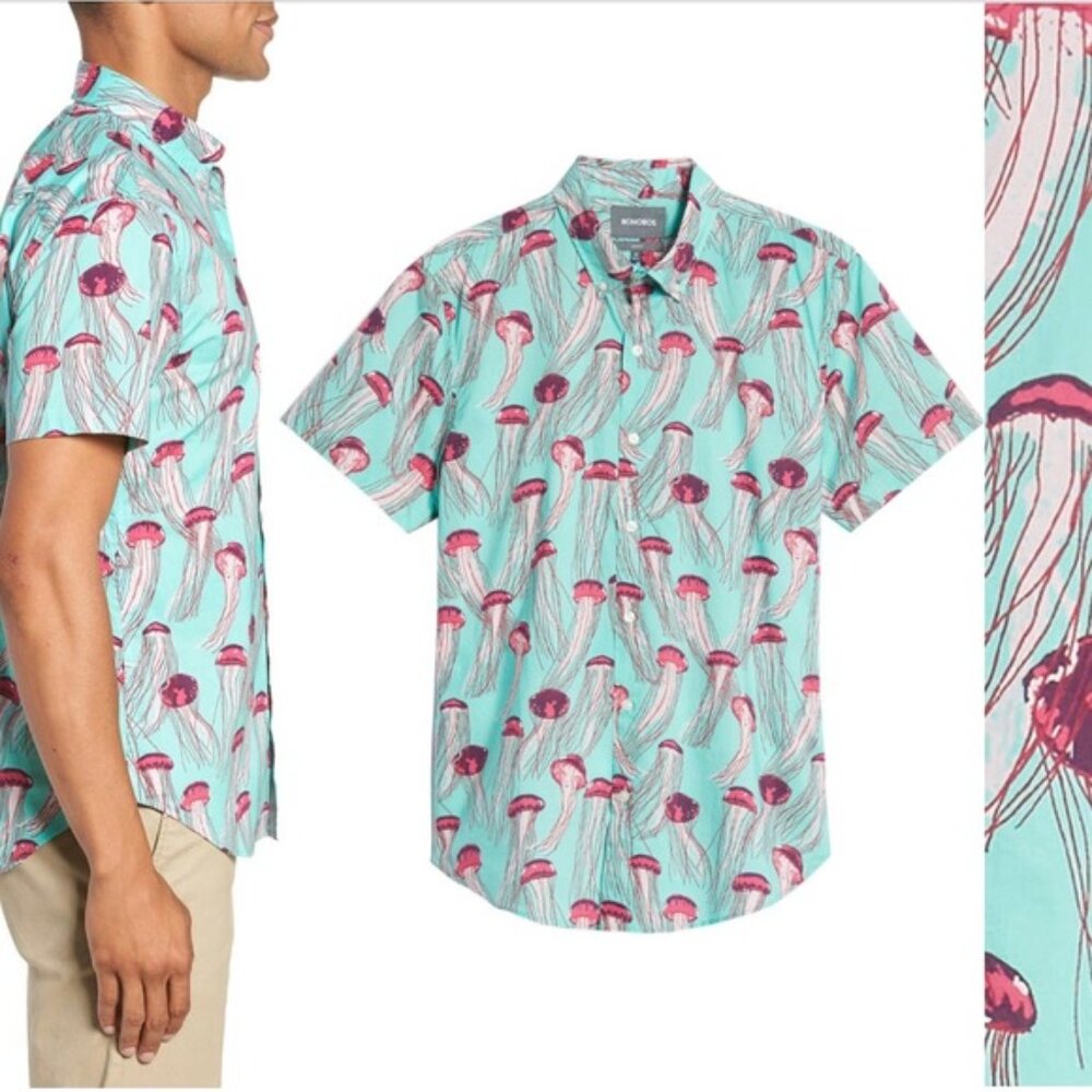 Bonobos Slim Fit Riviera Jellyfish Shirt Small
